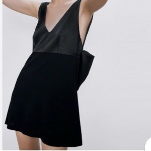 Zara Black and Gray Backless Dress